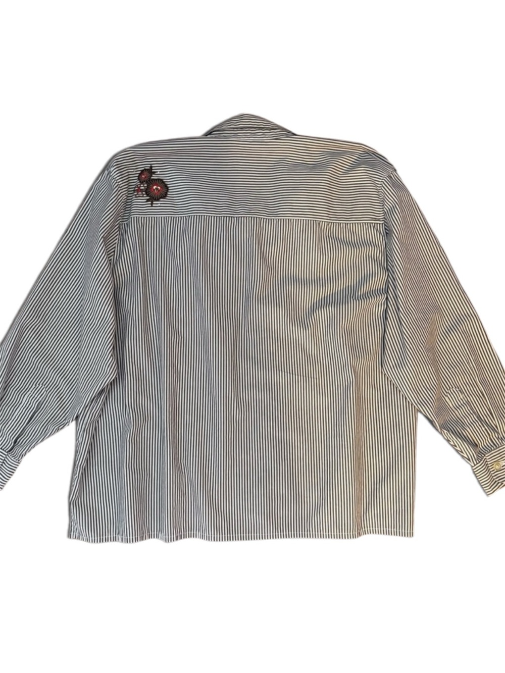 Draper’s & Damon’s Embellished Butterfly Stripe Shirt Blue White | Size 3X - Picture 3 of 9